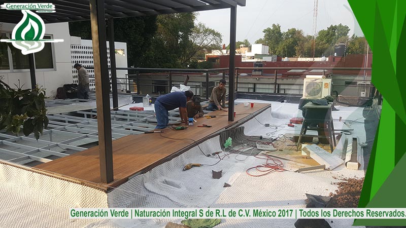 Colocación de dren en azotea verde